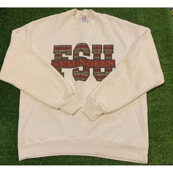 Vintage Florida State Seminoles sweatshirt mens extra large crew neck white S - Picture 4 of 12